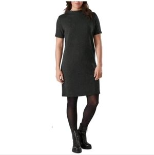 Arc'teryx Laina Dress Short Sleeve Mock Neck Blk/heather Knit Sz L